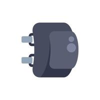 Black electric plug showing two round pins being plugged into a socket vector
