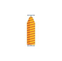 Empty ironing board standing vertically with stripes on its surface vector