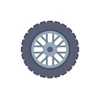 Black tire with alloy wheel showing tread pattern vector