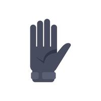 Blue glove hand showing number five gesture icon vector