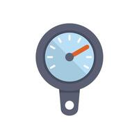Round pressure gauge measuring device with scale and arrow vector