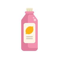 Pink bottle of lemonade with label featuring lemon illustration vector