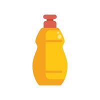 Yellow plastic bottle dispenser for dishwashing liquid soap vector