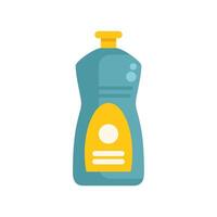 Detergent plastic bottle with yellow label is standing on white background vector