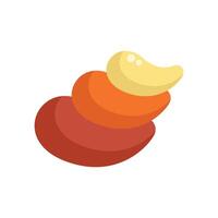 Cashew nuts forming a tower on white background vector