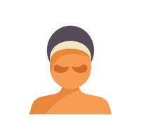 Woman relaxing with under eye patches getting spa treatment vector