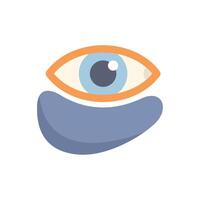 Open eye with eye patch for reducing dark circles and puffiness vector
