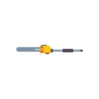 Yellow chainsaw lying horizontally isolated on white background vector