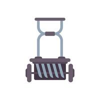Lawn sowing machine spreading seeds on field vector
