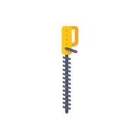 Yellow handheld earth auger digging a hole in the ground vector