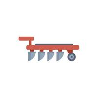 Red plow preparing soil for sowing season icon vector