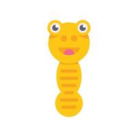 Cute yellow worm smiling and having fun vector