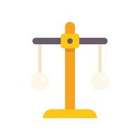 Balance scale comparing two weights representing equality vector
