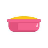 Pink inflatable wading pool full of water for children to cool off in summer vector