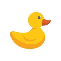 Yellow rubber duck toy floating on water surface vector