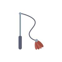 Cat teaser wand with feathers for playing with your pet vector