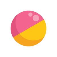 Pink and yellow sphere presenting business pie chart concept vector