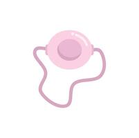 Pink retractable dog leash for walking with pets vector
