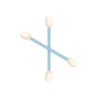 Three cotton swabs crossing forming an x shape vector