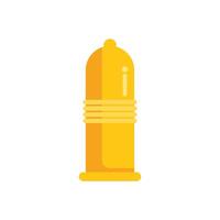 Golden condom standing on white background vector