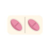 Blister pack containing two pink oval tablets vector