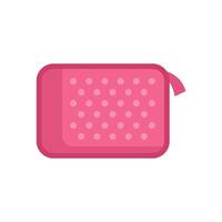 Pink cosmetic bag with polka dots pattern showing open zipper vector
