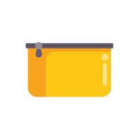 Yellow pencil case closed with zipper showing minimalist design vector