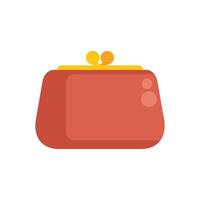 Red retro change purse closed with golden clasp vector