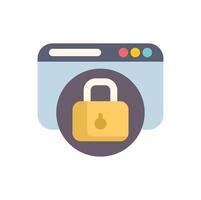 Internet browser window displaying security padlock icon vector