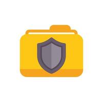 Yellow folder icon protecting data with a shield vector