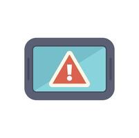 Mobile phone showing warning sign with exclamation point on screen vector