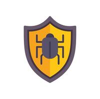 Antivirus software protecting from computer virus or bug with shield icon vector