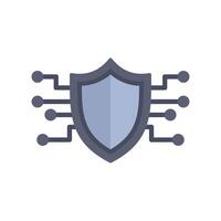 Cybersecurity shield protecting digital network connections vector
