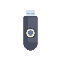 Usb flash drive with a shield protecting data vector