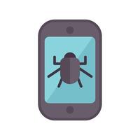 Smartphone showing virus malware bug on screen vector
