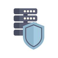 Data security concept with server and shield icon vector