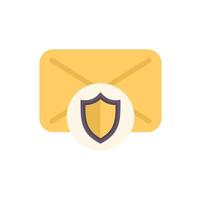 Yellow envelope providing secure email protection with shield icon vector