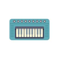 Electronic piano keyboard synthesizer showing musical instrument concept vector