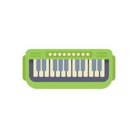 Green toy piano keyboard creating music icon vector