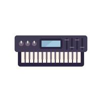 Electronic piano keyboard synthesizer showing musical instrument for studio recording vector