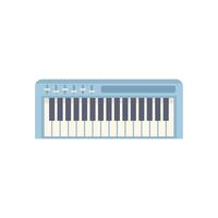 Blue digital synthesizer playing electronic music with empty background vector