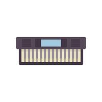 Synthesizer showing musical keys for playing music vector
