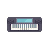 Electronic piano keyboard synthesizer musical instrument lying top view vector