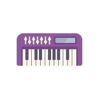 Purple synthesizer keyboard providing electronic music creation vector