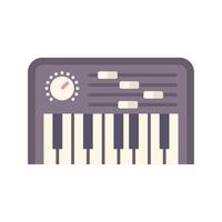 Electronic keyboard synthesizer showing musical keys and control knobs vector