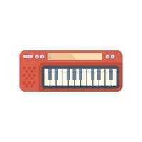 Red keyboard instrument for playing music with keys vector