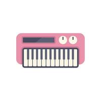 Pink digital synthesizer keyboard playing modern music vector