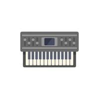 Modern digital piano synthesizer keyboard presenting keys and buttons vector