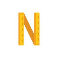 Folding ruler forming letter n of the alphabet vector