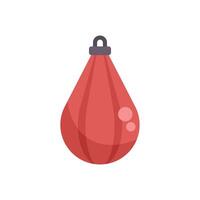 Red punching bag hanging for boxing training vector